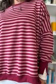 Sunday Morning Chill Sweatshirt Burgundy & Pink